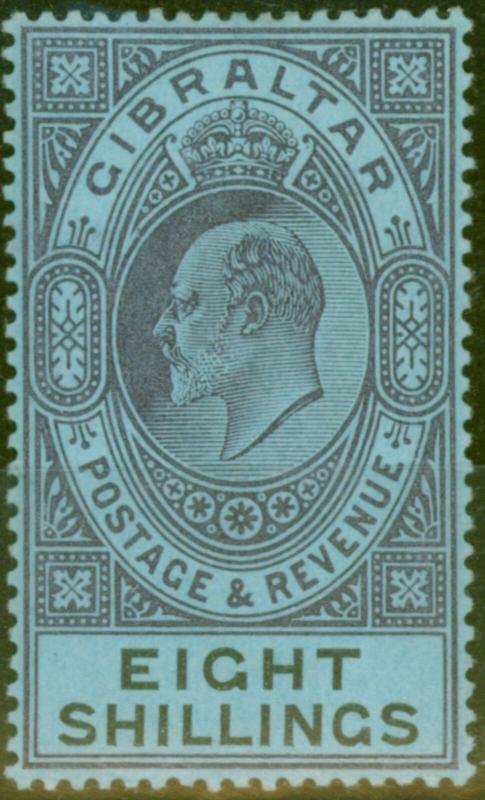 Gibraltar 1903 8s Dull Purple & Black-Blue SG54 Fine & Fresh Lightly Mtd Mint... 