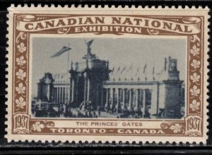 CANADA 1937 Canadian National Exhibition Poster Stamp - The Princes' Gate