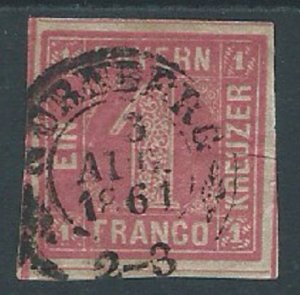 Bavaria, Sc #4, 1kr Used