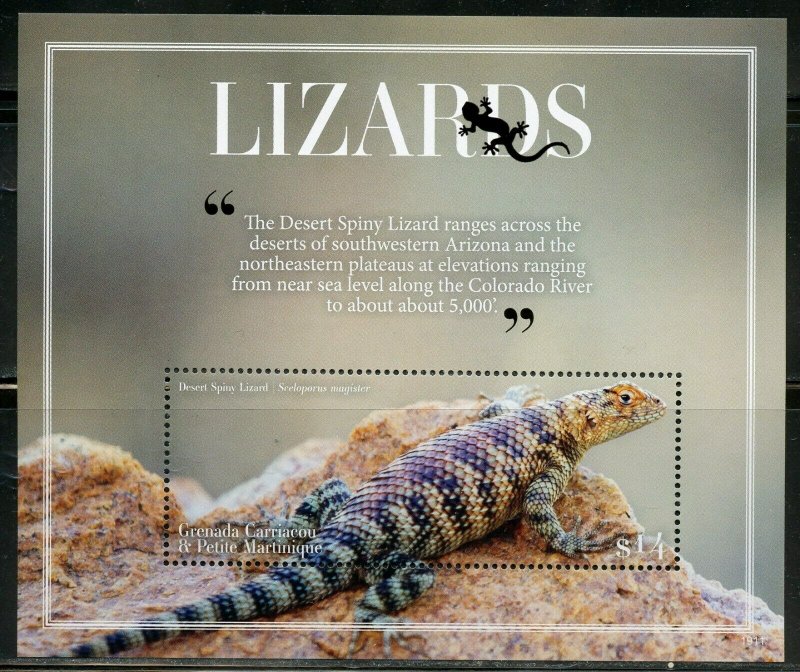 GRENADA GRENADINES  2020 LIZARDS SOUVENIR SHEET MINT NEVER HINGED  