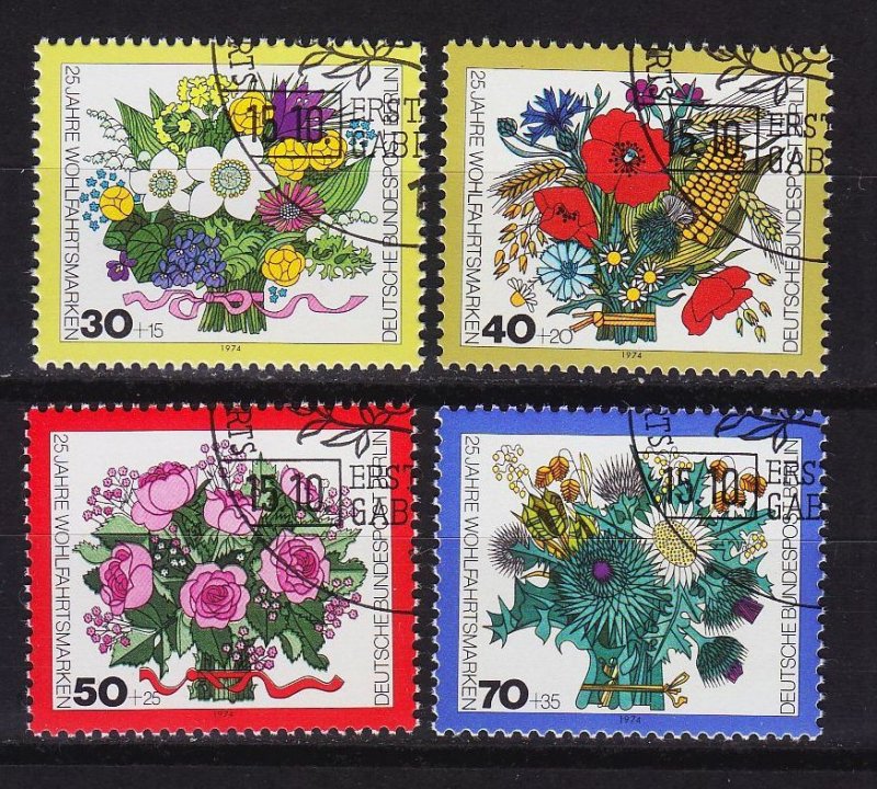 GERMANY BERLIN [1974] MiNr 0473-76 ( Sonder-O/used ) [02] Blumen