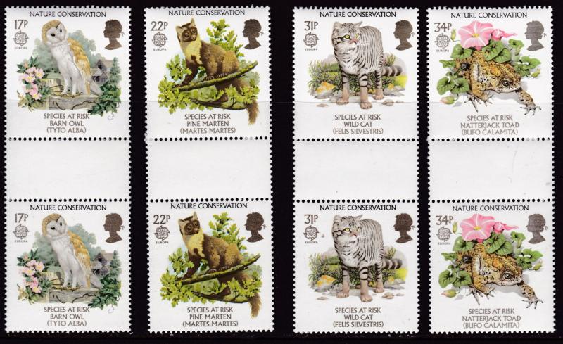 Great Britain 1986 Europa Gutter Pairs Owl Wildlife  Post Office Fresh NH