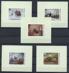 Haute-Volta US Bicentennial/Horses 5v Deluxe MNH