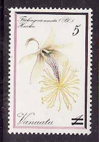 Vanuatu-Sc#383- id9- unused NH set-Orchids-Flowers-1985-