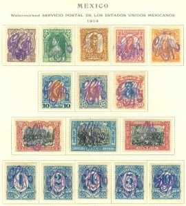 EDW1949SELL : MEXICO 1914 Scott #370-85 Cplt set VF Mint OG Very Fresh. Cat $450