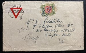 1940s Australia YMCA Army Post Office Postage Due Cover To Clifton Hill