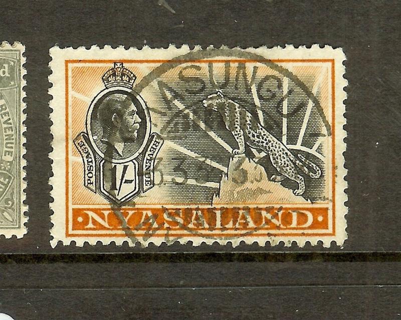 NYASALAND (P2306B) KGV 1/- LEOPARD SG122 SON CDS  VFU  VILLAGE