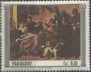 Paraguay 1031 (mh) 10c Jan Steen painting (1967)