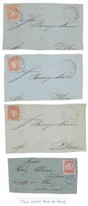 4 Pre-1900 Germany Covers - Front Side Only (FF21)