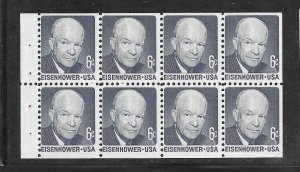 #1393a MNH Dwight Eisenhower dull gum Pane of 8