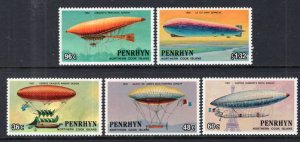 Penrhyn Island 255-259 Zeppelin MNH VF