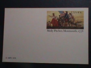 ​UNITED STATES -PC-1978  MOLLY PITCHER-MONMOUTH,1778 MNH POST CARD-VERY FINE