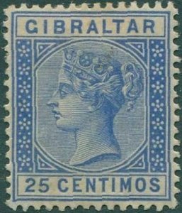 Gibraltar 1889 SG26 QV 25c ultramarine MH