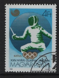 Hungary  #3125  cancelled 1988 Olympics Seoul  4fo fencing