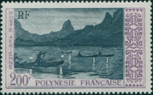 French Polynesia 1958 Sc#C27,SG16 200f Night Fishing off Moorea MNG