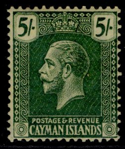 CAYMAN ISLANDS GV SG64a, 5s deep green/pale yellow, NH MINT. Cat £100.