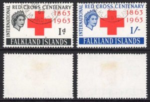 Falkland Is SG212/3 1963 Red Cross Set of 2 Fine used Cat 8 pounds