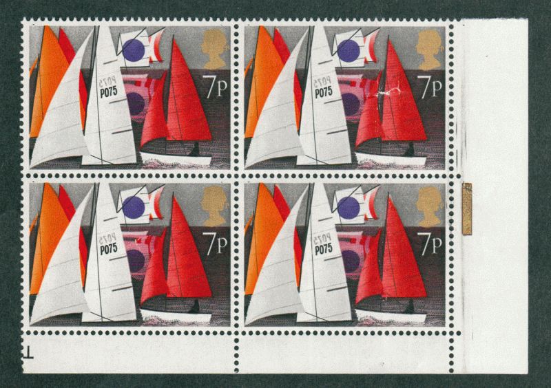 Great Britain Plate Block #  745 - M/NH - Royal Thames Yacht Club Dinghies - LR