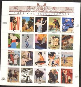 US #3502 Mint Sheet American Illustrators 