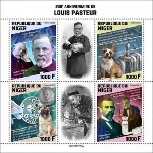 Niger - 2022 French Chemist Louis Pasteur - 4 Stamp Sheet - NIG220235a