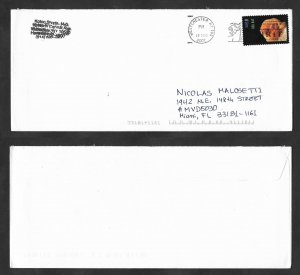 SE)2002 UNITED STATES, BATS OF AMERICA, RED BAT, CIRCULATED COVER FROM NEW YORK