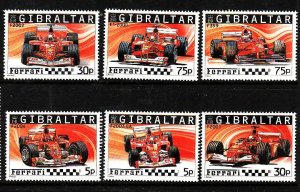 Gibraltar-Sc#993-8-unused NH set-Ferrari Race Cars-2004-