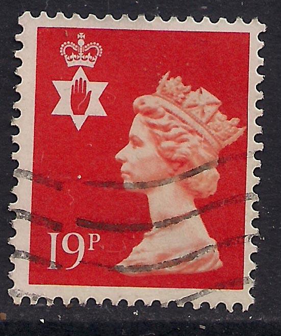 Northern Ireland GB 1988 QE2 19p Orange Red Machin SG NI 49 ( D137 )