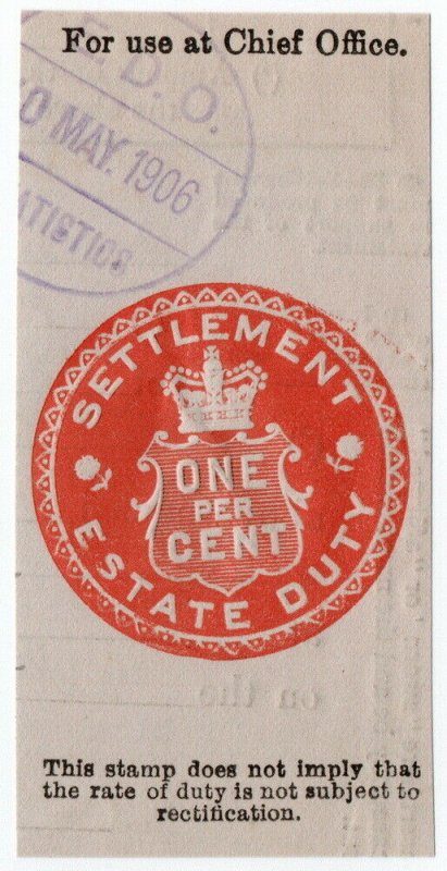 (I.B) Edward VII Revenue : Estate Duty 1% (Settlement)