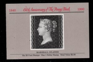 Marshall Islands Sc 376a 1990 Penny Black Anniversary stamp booklet mint NH