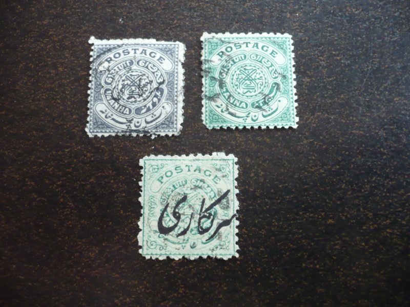 Stamps - Cochin - Scott# 20, 21, 38  - Used Partial Set of 3 Stamps