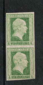 Prussia #1 Mint Fine - Very Fine Pair Bottom Stamp Never Hinged & Light Crease