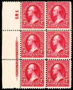 US Stamps # 267 MNH F Plate Block Of 6 Scott Value $325.00