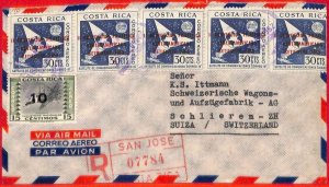 aa2625 - COLOMBIA - POSTAL HISTORY - OVERPRINTED STAMPS on REGISTERED COVER 1962