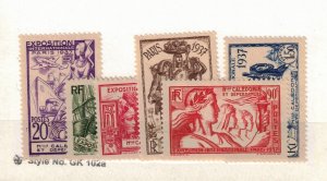 French Sudan Sc 106-11 MLH Set ,1937 - Paris Int'l Exposition Colonial Art-HY08