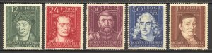 Poland Scott NB36-40 MNHOG - 1944 Famous German Men - SCV $1.60