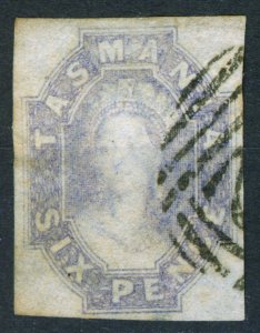 TASMANIA, 1858, 6 pence. violet, Sc. #14, used, for a good price