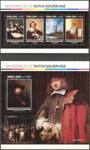 Sierra Leone 2017 Art Paintings Dutch Golden Age sheet + S/S MNH