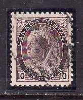 Canada-Sc#83- id1615-used 10c brown violet QV numeral-1898-        