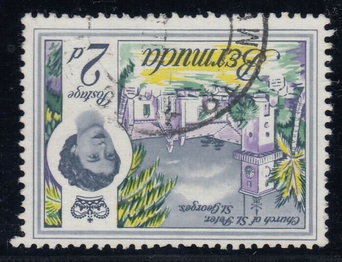 Bermuda, SG 164w, used Watermark Inverted variety