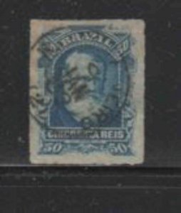 BRAZIL #70 1878 50r DON PEDRO F-VF USED IMPERF a