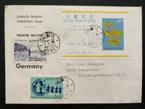 1965 Waekwan Korea Catholic Mission Plant SS Cover To Rosenheim Germany