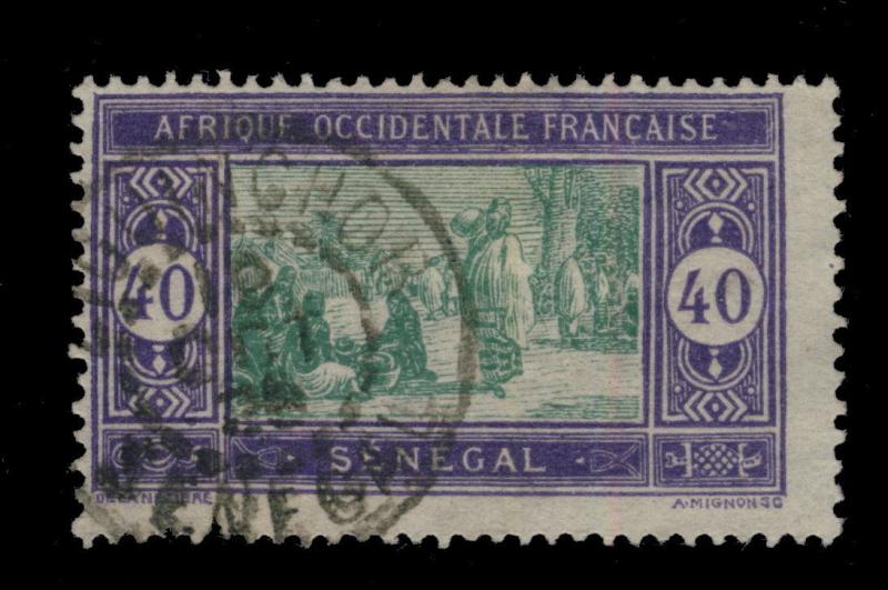 SÉNÉGAL - 1924 - CAD DOUBLE CERCLE ZIGUINCHOR/SÉNÉGAL SUR N°63