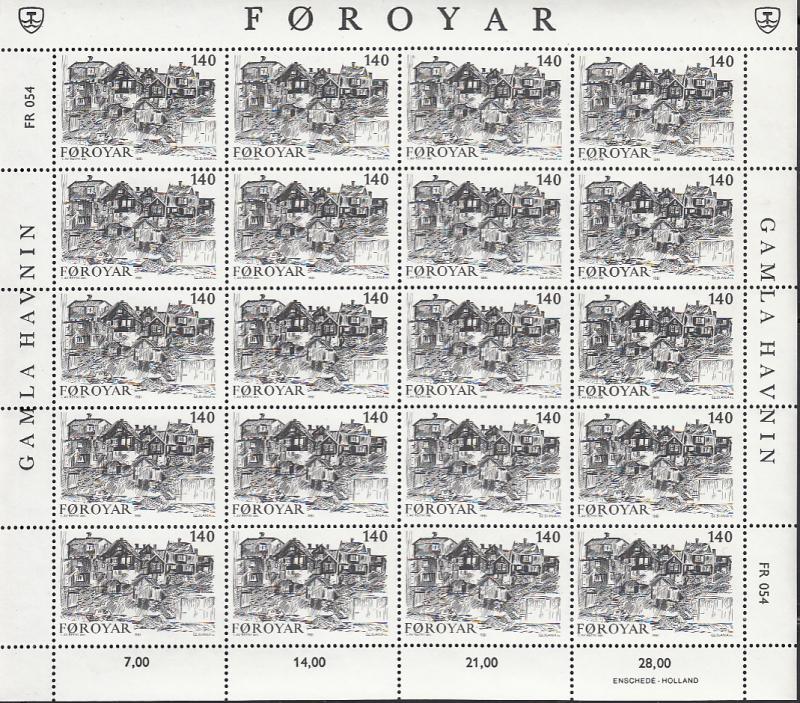 Faroe Islands 1981 MNH Sc #59-#62 Minisheets of 20 Old Torshavn