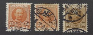 Denmark SC#76-78 Used F-VF SCV$12.50...Worth checking out!