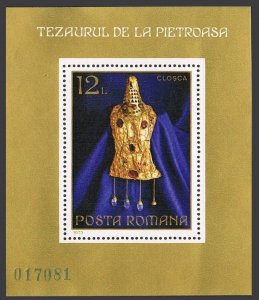 Romania 2434, MNH. Michel 3146 Bl.107. Roman gold treasure of Pietroasa, 1975.