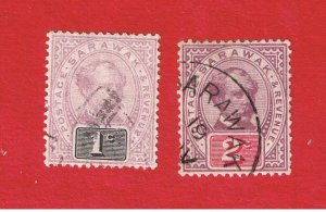 Sarawak #8-9  VF used  Brooke  Free S/H