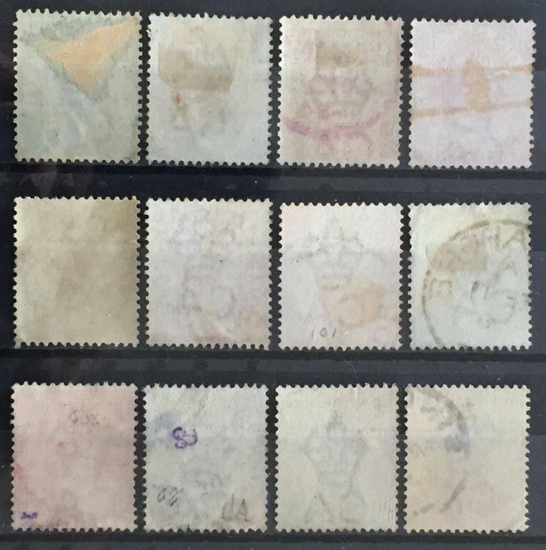 Malaya Straits Settlements 1892-99 QV 12V CA Used M2052