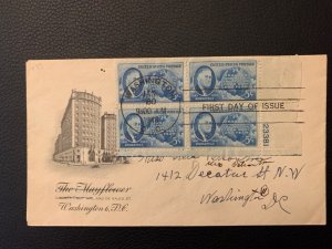 Scott 933  Franklin D  Roosevelt plate block  Jan 30, 1946 error time postmark