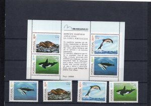 PORTUGAL 1983 MARINE MAMMALS SET OF 4 STAMPS & S/S MNH