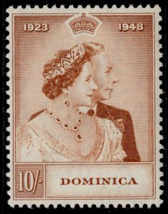 DOMINICA GVI SG113, 10s red-brown RSW, LH MINT. Cat £30.